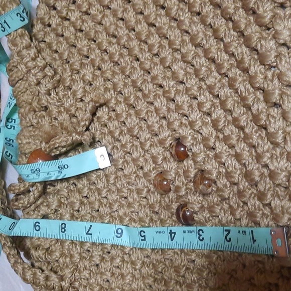 Vintage. draw string macrame purse - Picture 9 of 11